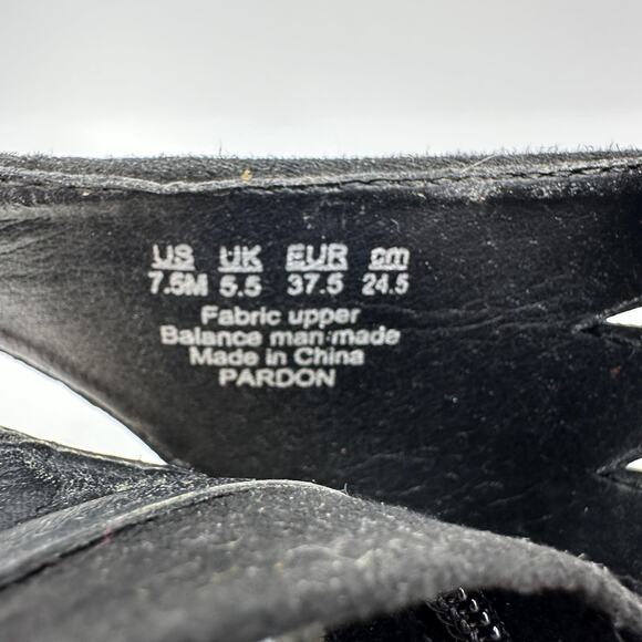 Fergalicious Shoes Womens US 7.5M Black Pardon Sandals Strappy Block Heel Party - Picture 7 of 7